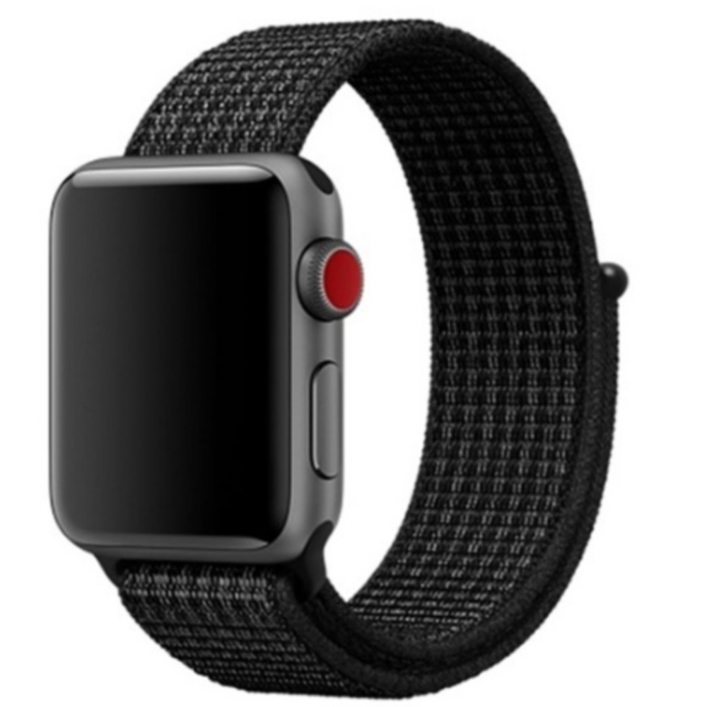 *NEW Black White Sport Loop Strap For Apple Watch - Picture 2 of 6